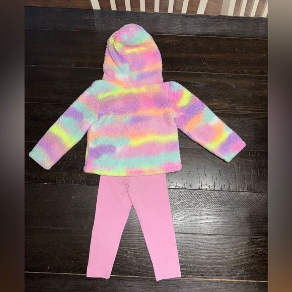 18-24m matching children’s place set tie dye with fuzzy sweatshirt - Picture 5 of 5